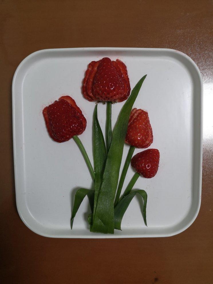 小傻瓜猴做的各种草莓拼盘创意水果拼盘持续更新