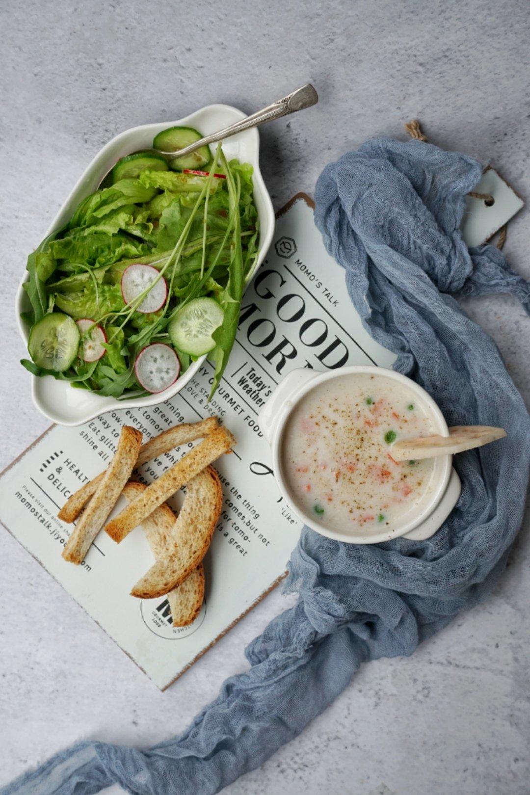 莲藕玉米培根浓汤【健康一锅端】