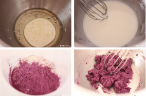 紫薯芋泥布丁奶盖蛋糕①温柔淡紫色戚风 | c76烤箱食谱的做法 步骤1