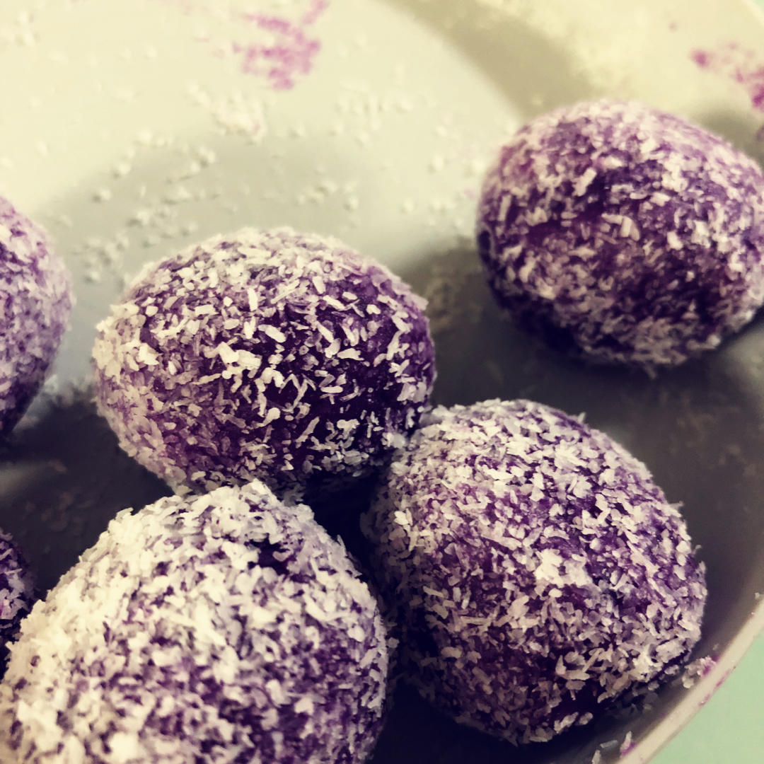 无需烤箱，好吃不上火的紫薯糯米糍