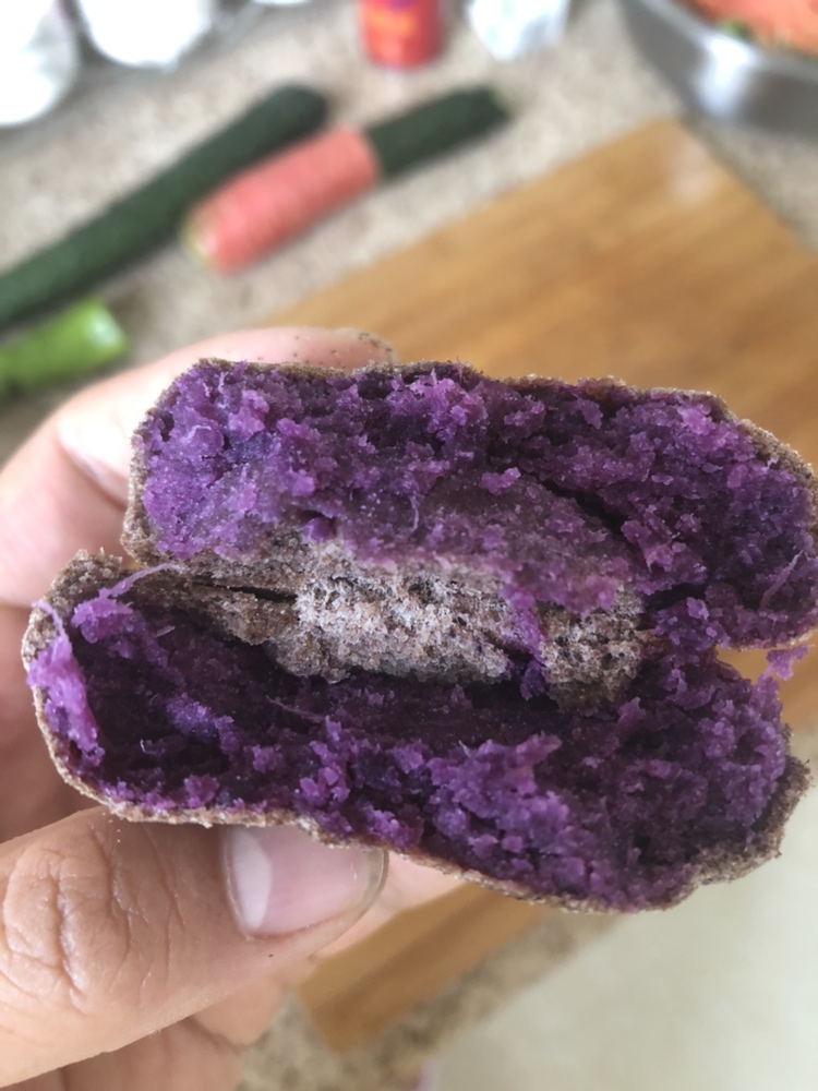 全麦紫薯饼的做法