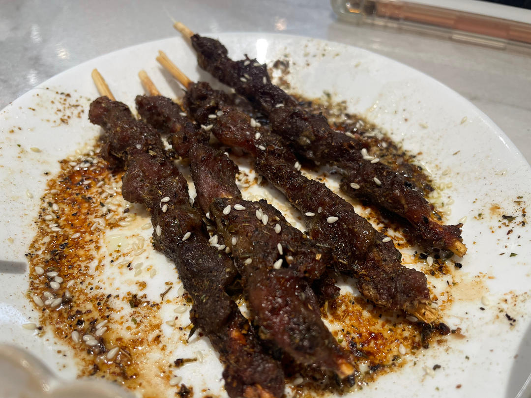 微波炉烤羊肉串