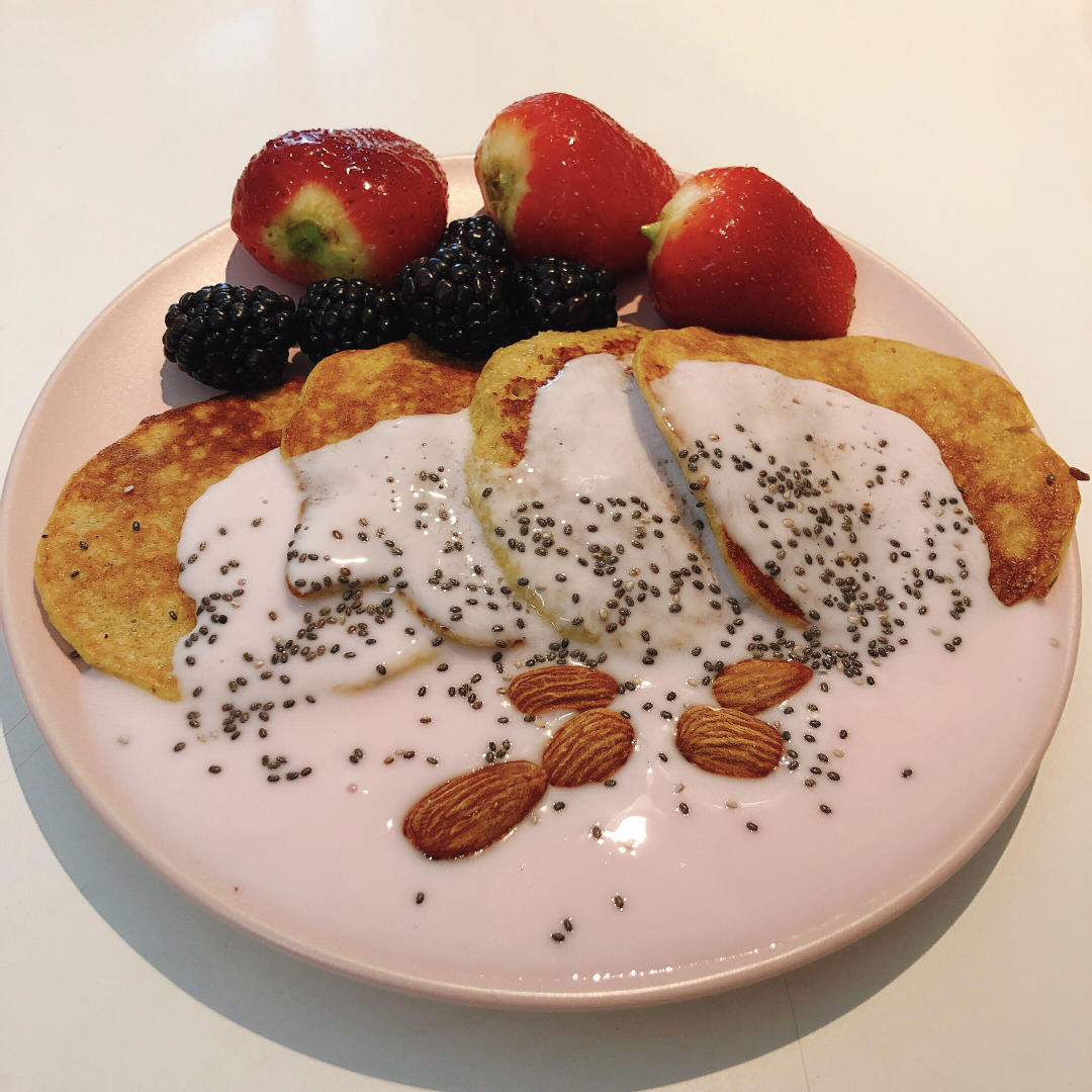 无面粉～燕麦麸皮香蕉松饼pancake