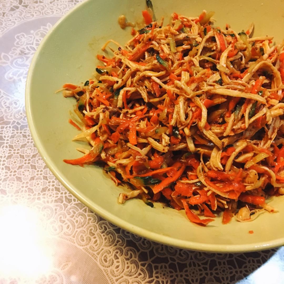 减脂健身｜凉拌手撕鸡丝（香辣&麻油版）