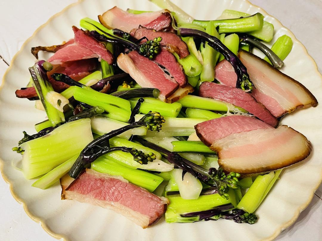 紫菜苔炒腊肉