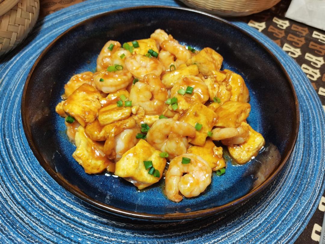 糖醋虾仁豆腐