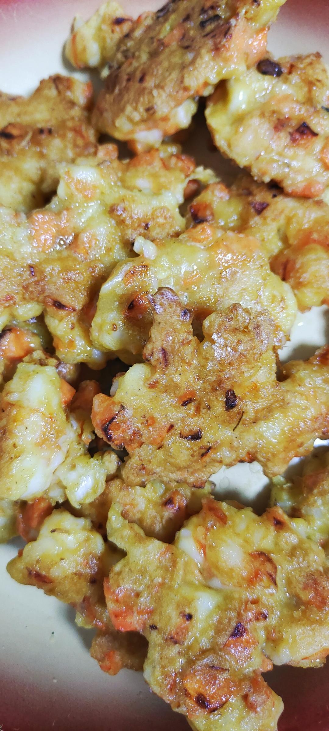 【女儿极力推荐】虾饼颗粒感玉米粒胡萝卜丁早餐搭档满口虾肉健身减脂蛋白质