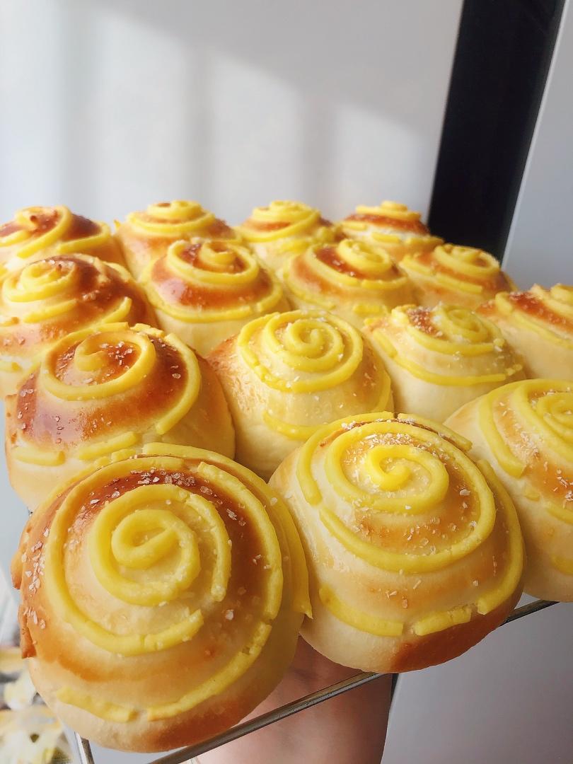 卡仕达酱小面包（一次性发酵）