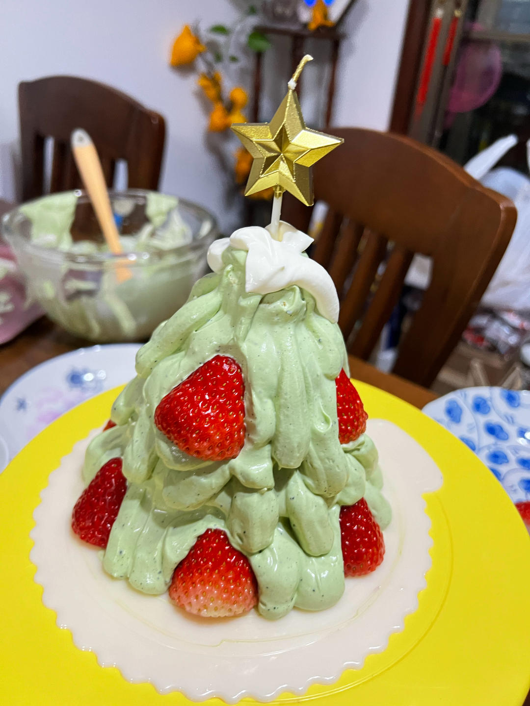 🎄圣诞树蛋糕｜芋泥抹茶奶油