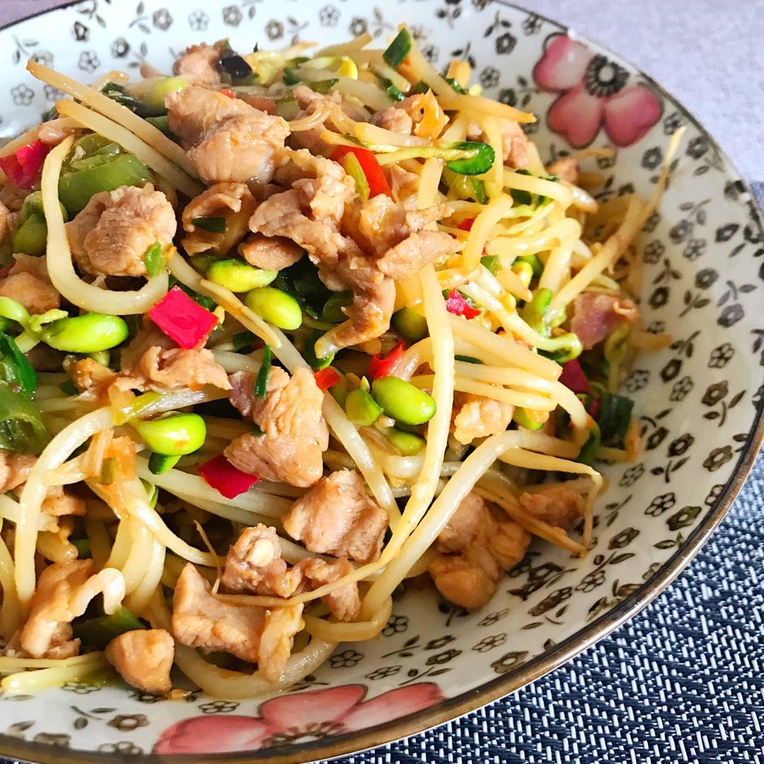 肉末炒豆芽