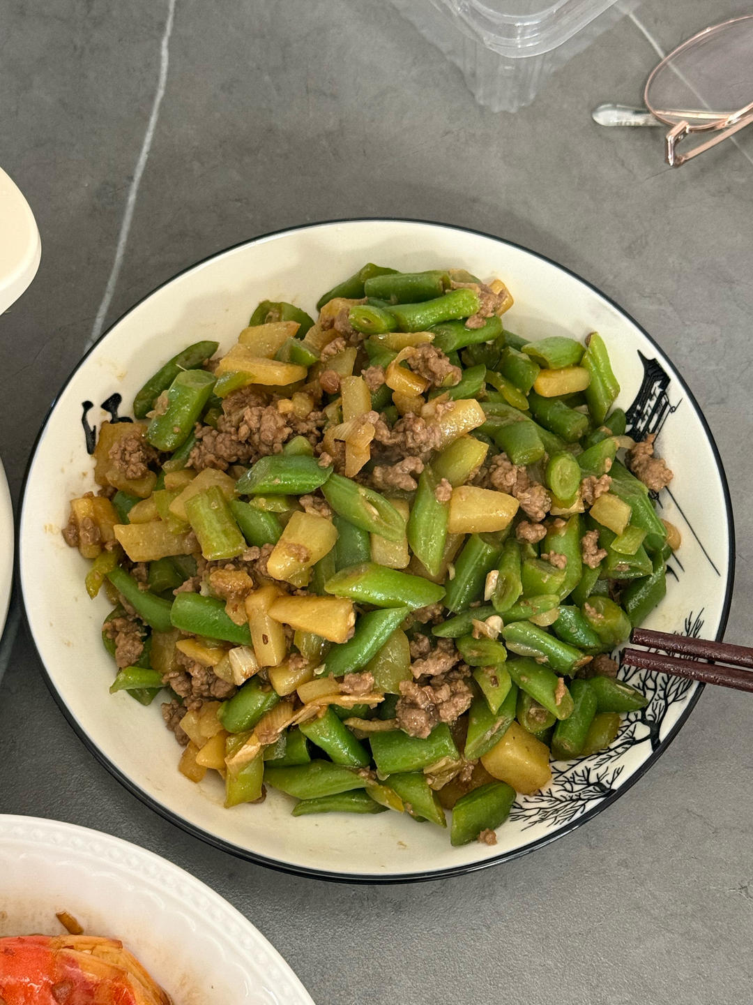 豆角炒肉末