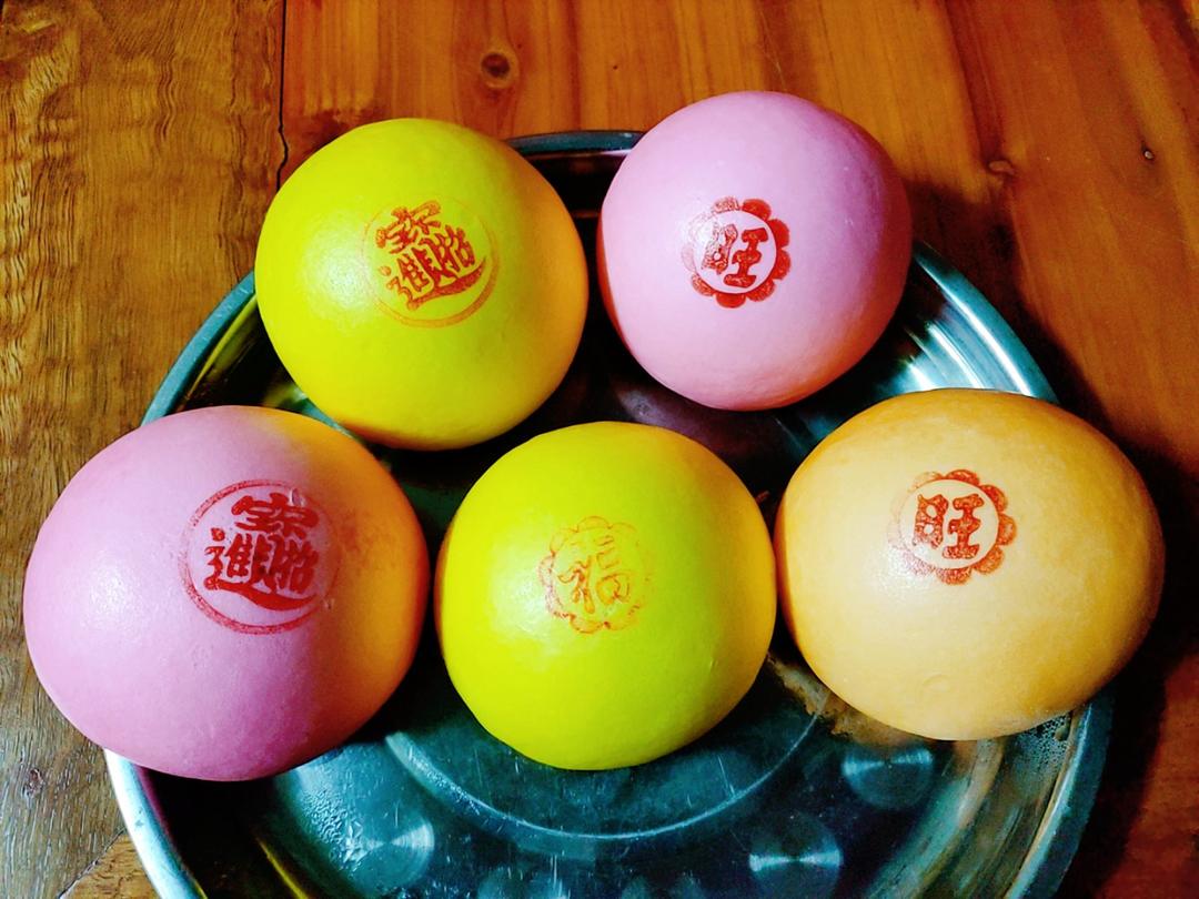 原创·吉祥如意~“福禄寿喜财”奶黄包（一次发酵，超详细版）