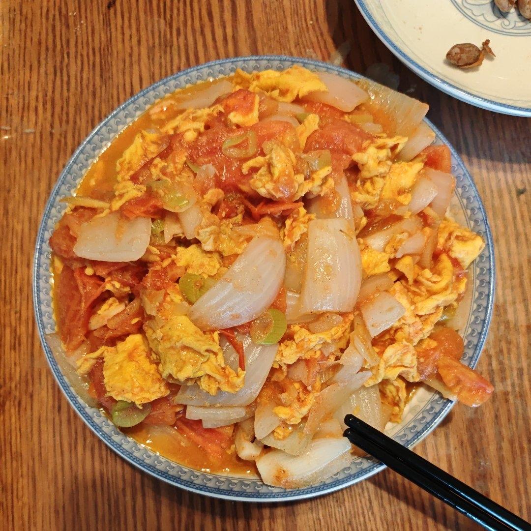 番茄洋葱炒鸡蛋