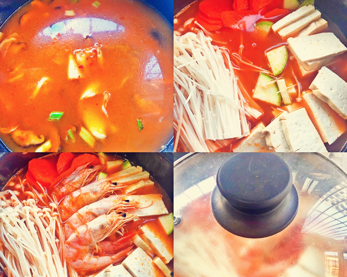 韩式金针菇豆腐泡菜汤锅的做法 步骤3