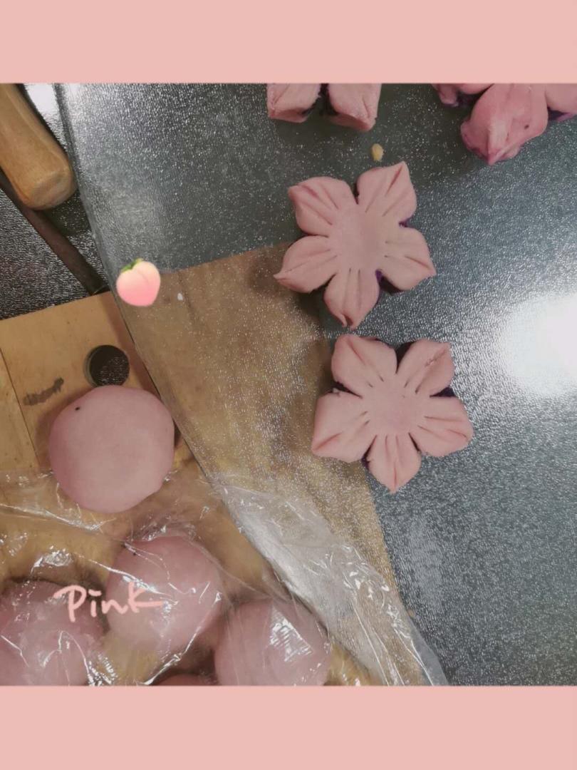 🌸花都开好了--步骤超详尽的桃花酥(无色素!火龙果版)