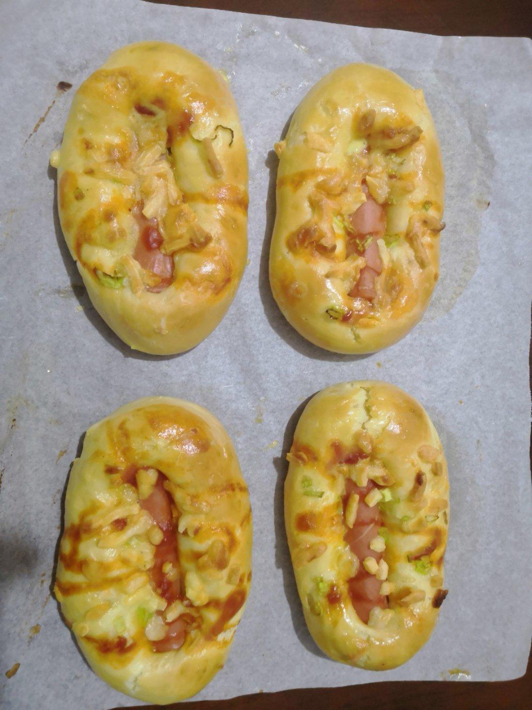 火腿肠早餐面包（一次发酵法）