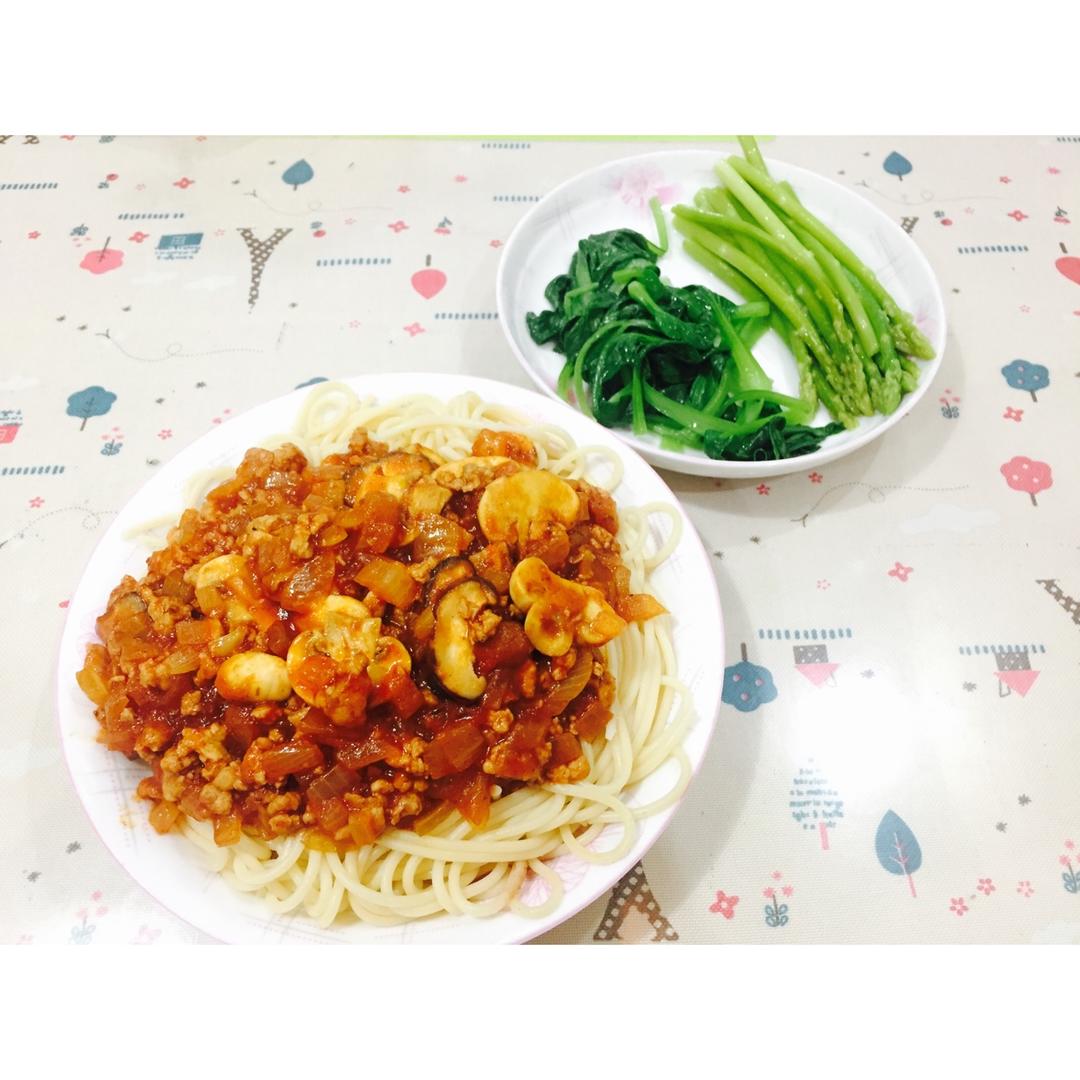 （完胜必胜客的）番茄肉酱意大利面～