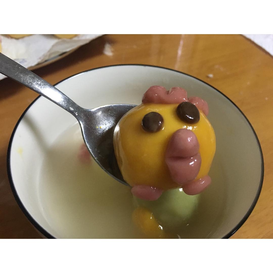 萌鸡奶黄汤圆