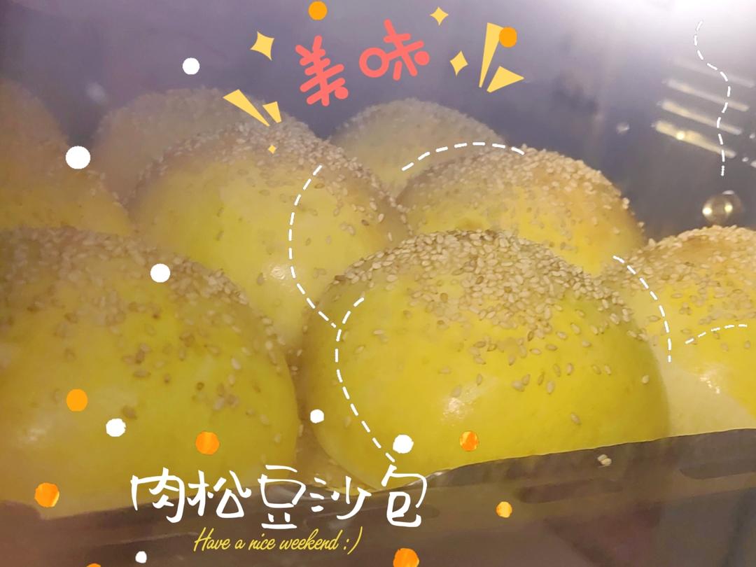 一次发酵豆沙肉松面包