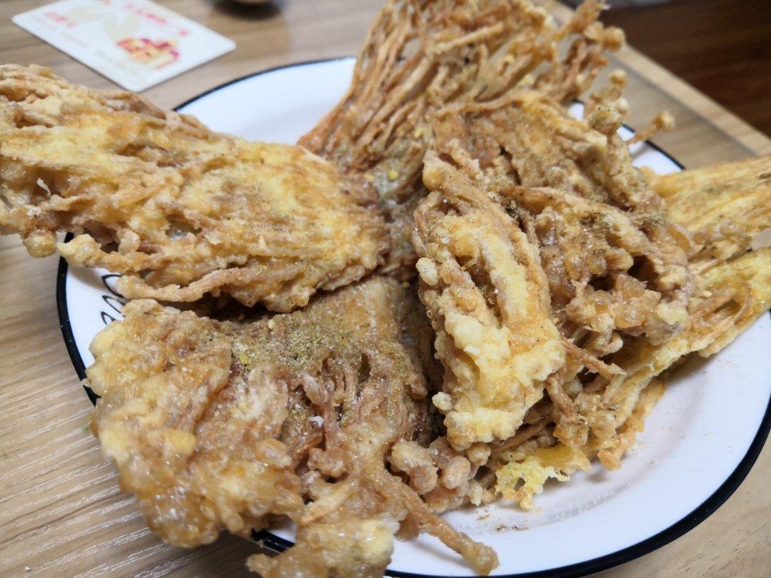 椒盐金针菇￨又香又脆还不塞牙