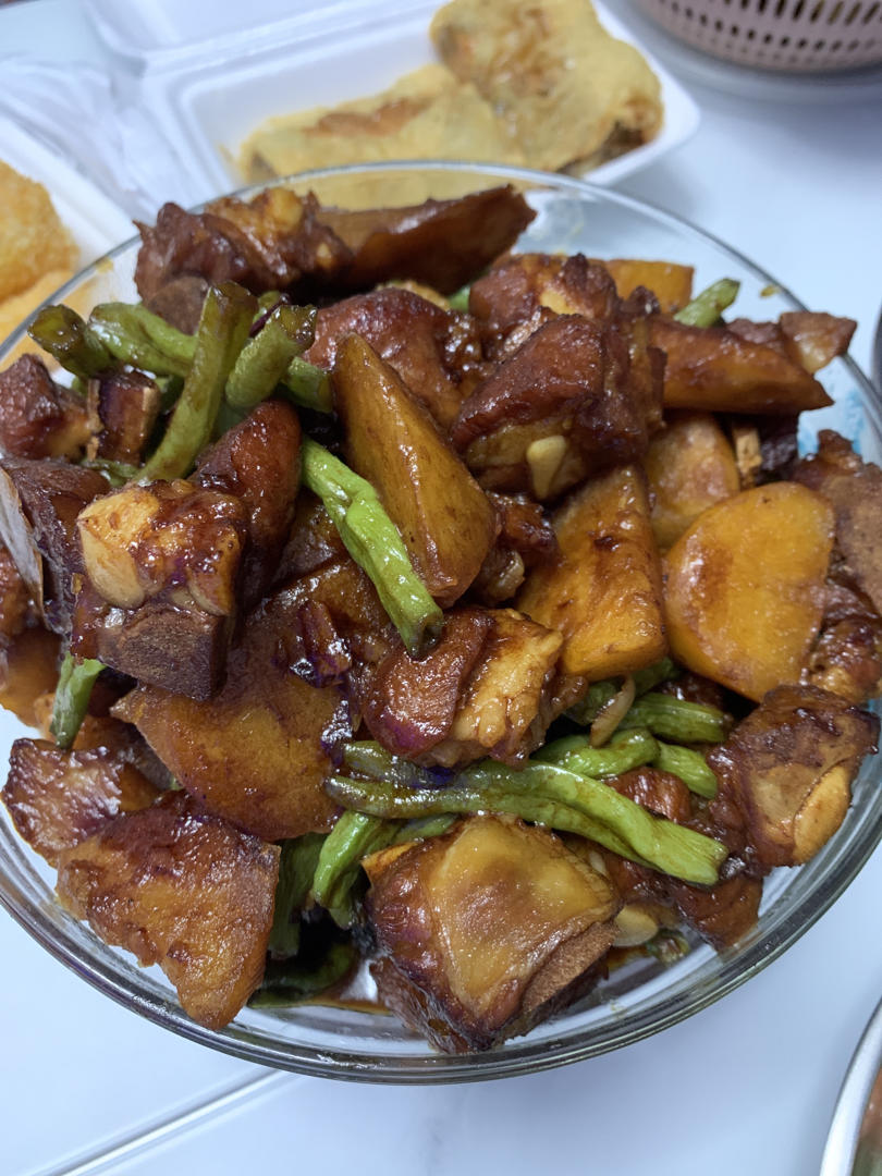 红烧排骨炖豆角