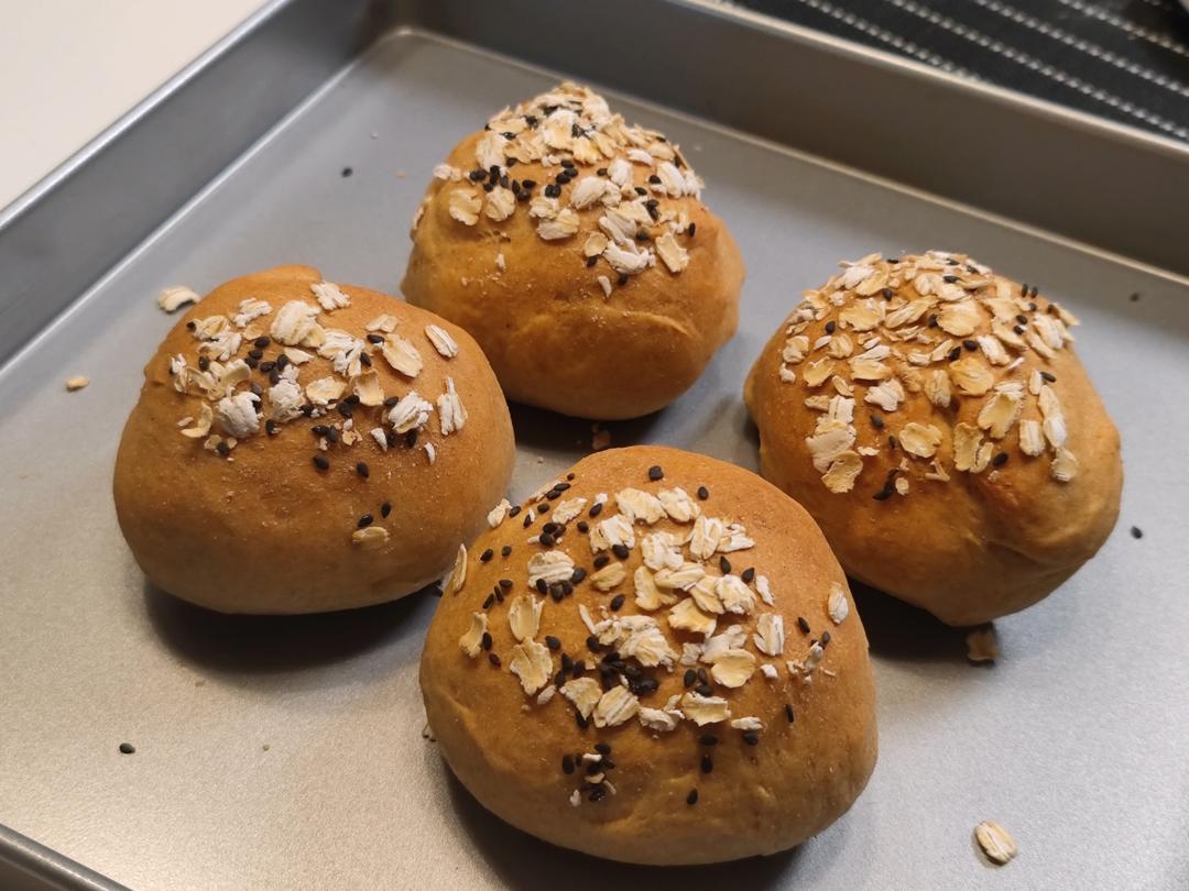 🍔低卡全麦汉堡胚｜低糖低油｜超柔软｜一次发酵｜省时省力