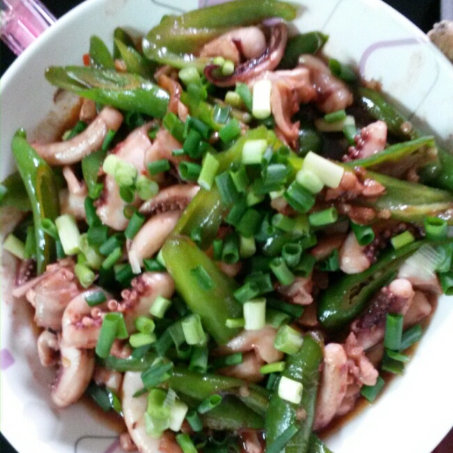 青椒炒鲜鱿