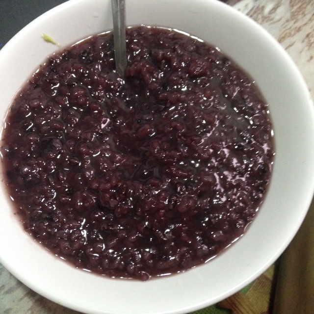 solros,做的黑米粥