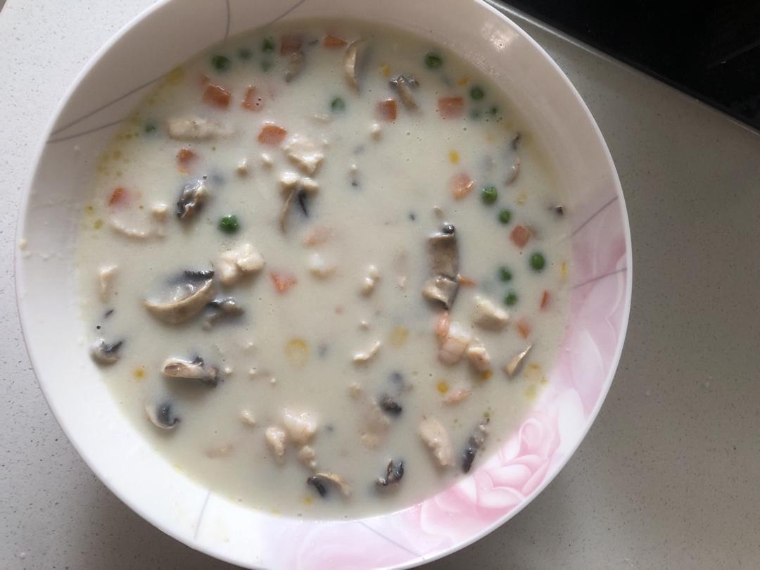 🔥低脂好吃不胖❗️奶香鸡胸肉蘑菇汤