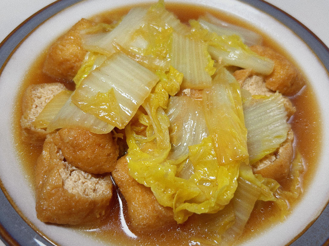 好吃到连汤汁都不剩的白菜焖豆泡，给肉都不换
