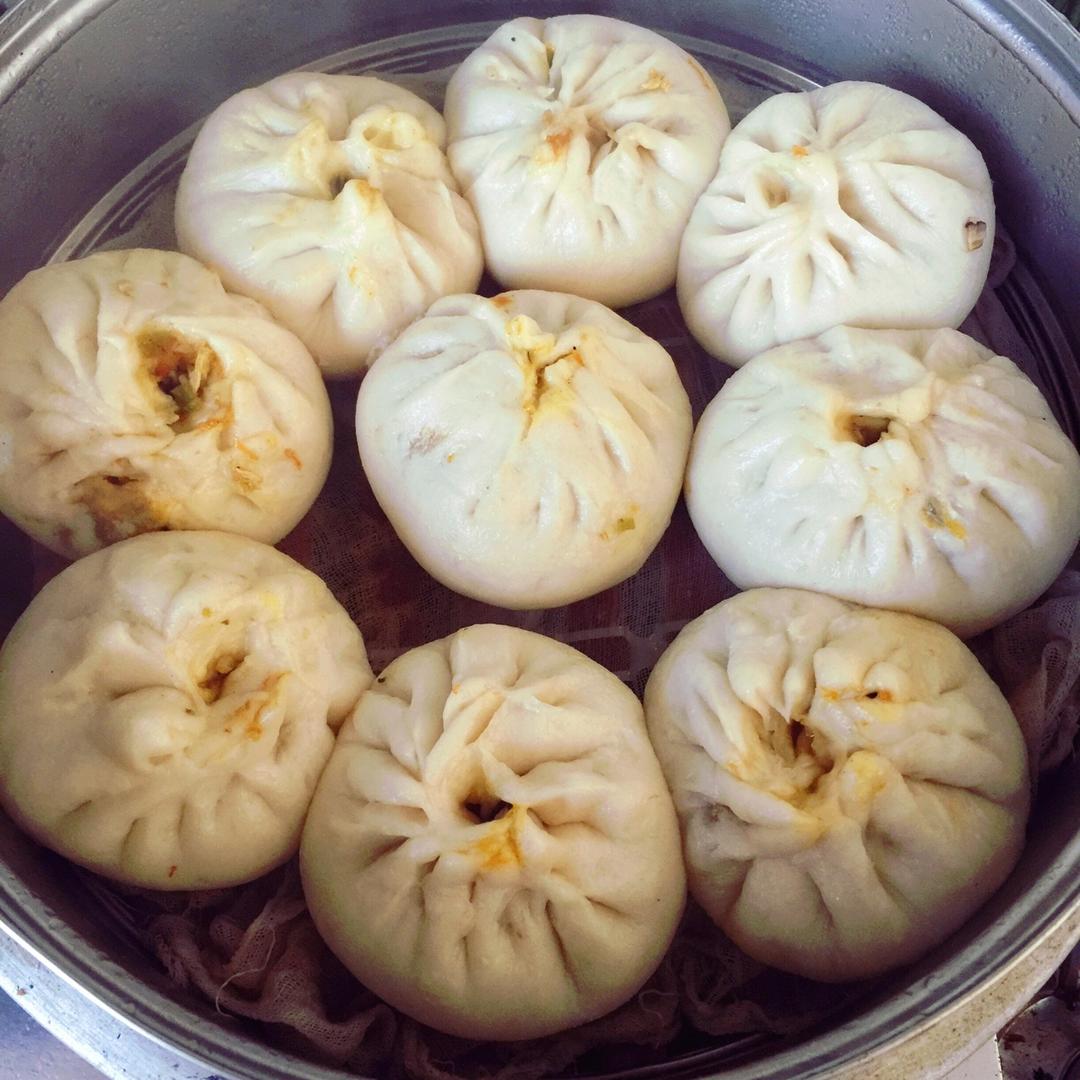 嚼豆麻袋做的土豆豆角素包子(一次性发酵)