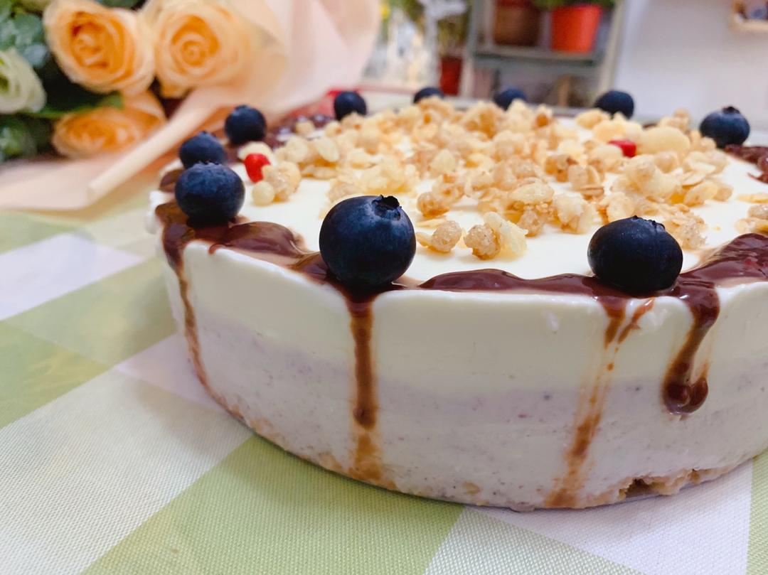 渐变蓝莓冻芝士蛋糕（免烤）