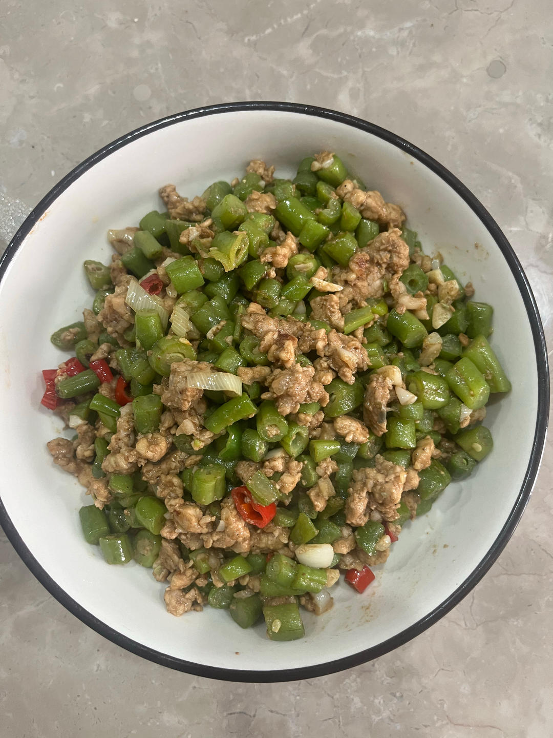 肉沫豆角下饭菜