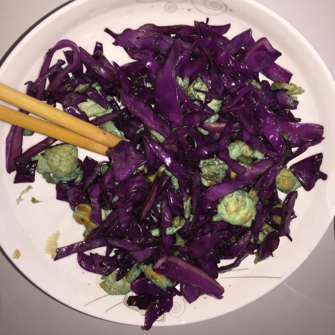 【紫甘蓝炒鸡蛋】