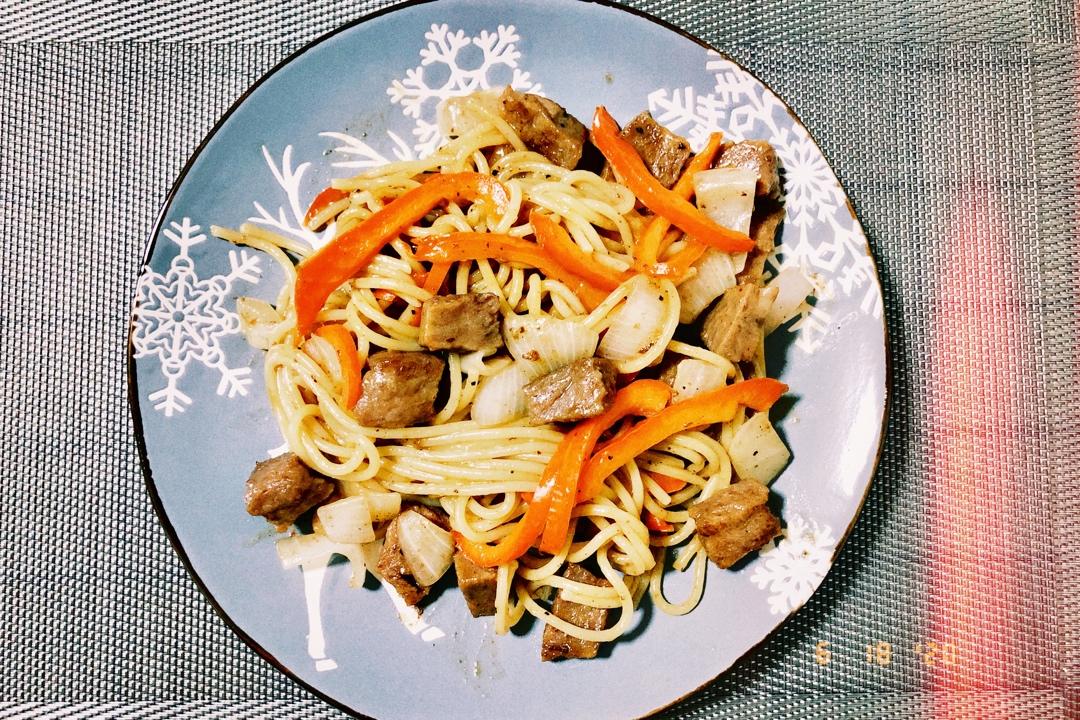 比餐厅好吃的黑椒牛柳意面🍝零失败简单教程