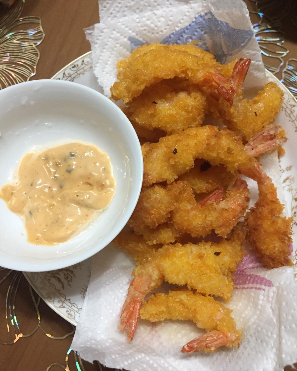 叶子/可爱做的面包糠炸虾