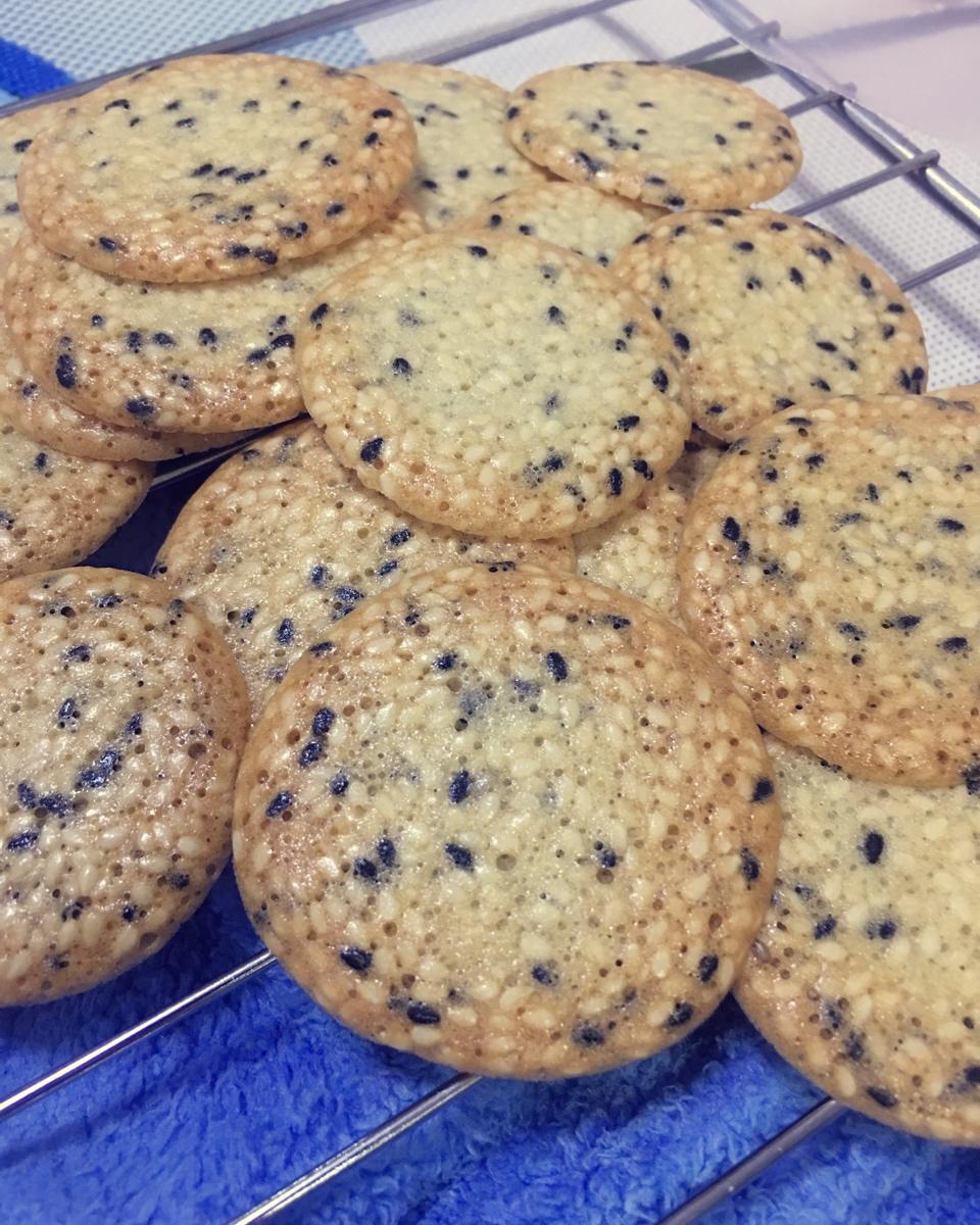 hzmhym做的芝麻薄脆蛋白饼干