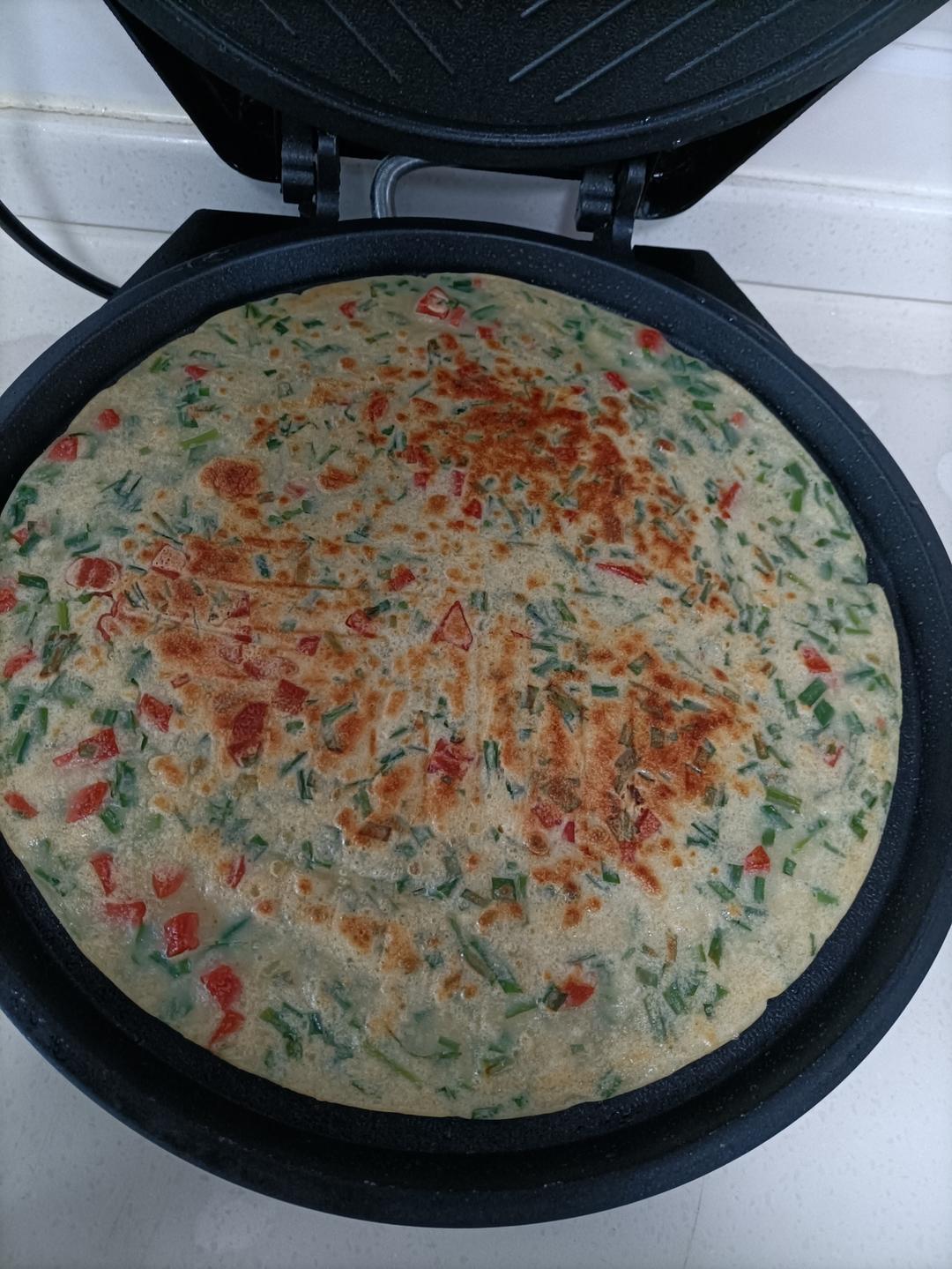 快手早餐～韭菜鸡蛋饼