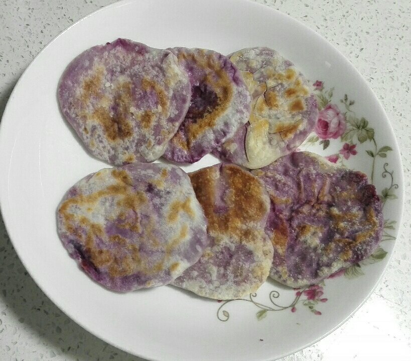 饺子皮版紫薯饼