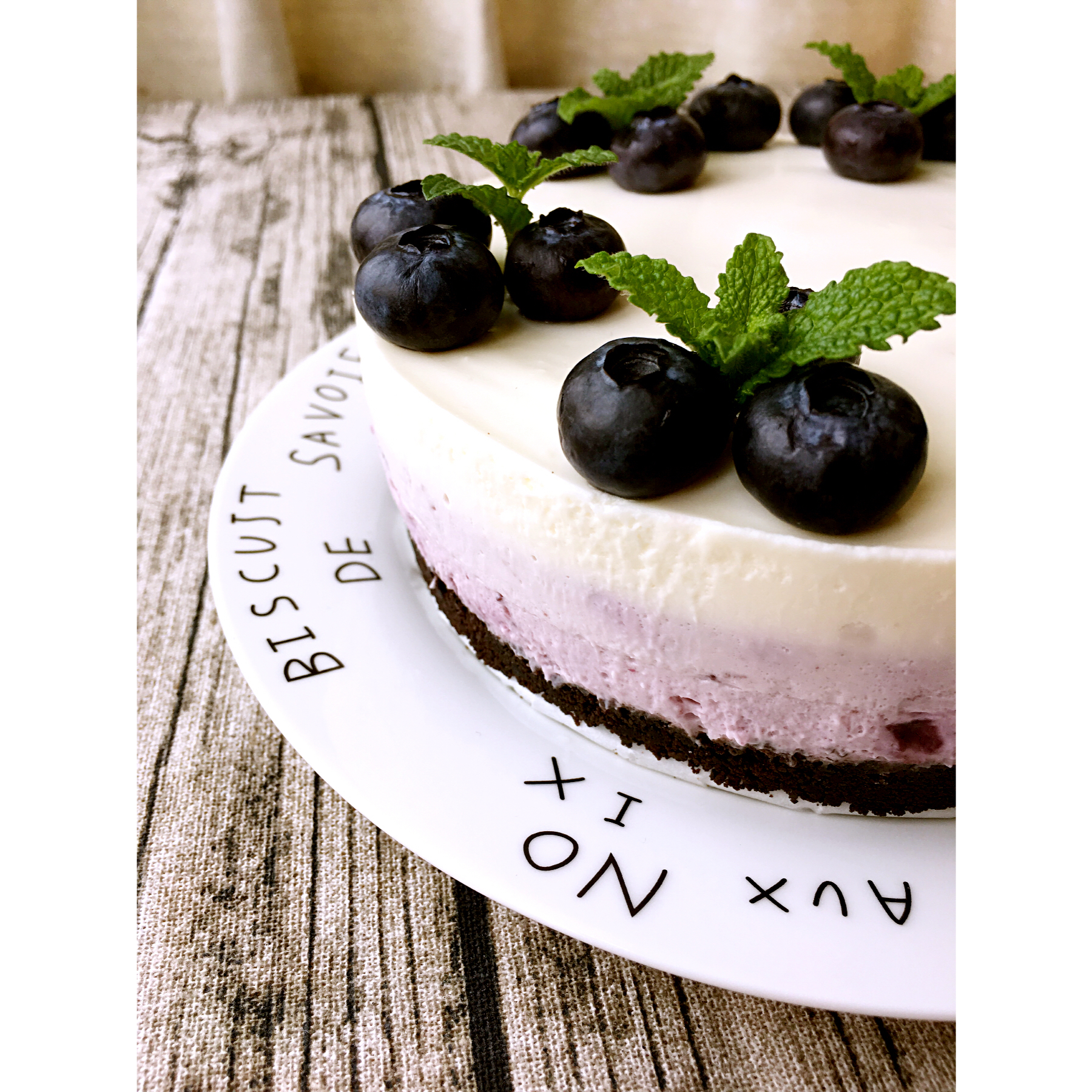 渐变蓝莓冻芝士蛋糕（免烤）