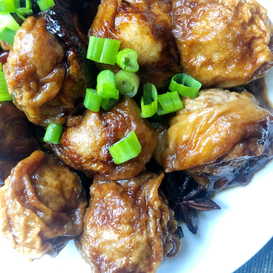 红烧油面筋塞肉