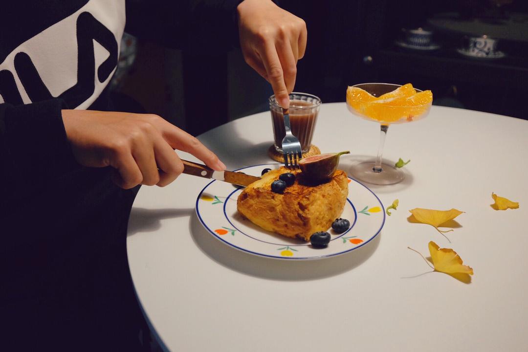 空气炸锅完美隔夜牛奶吐司🍞