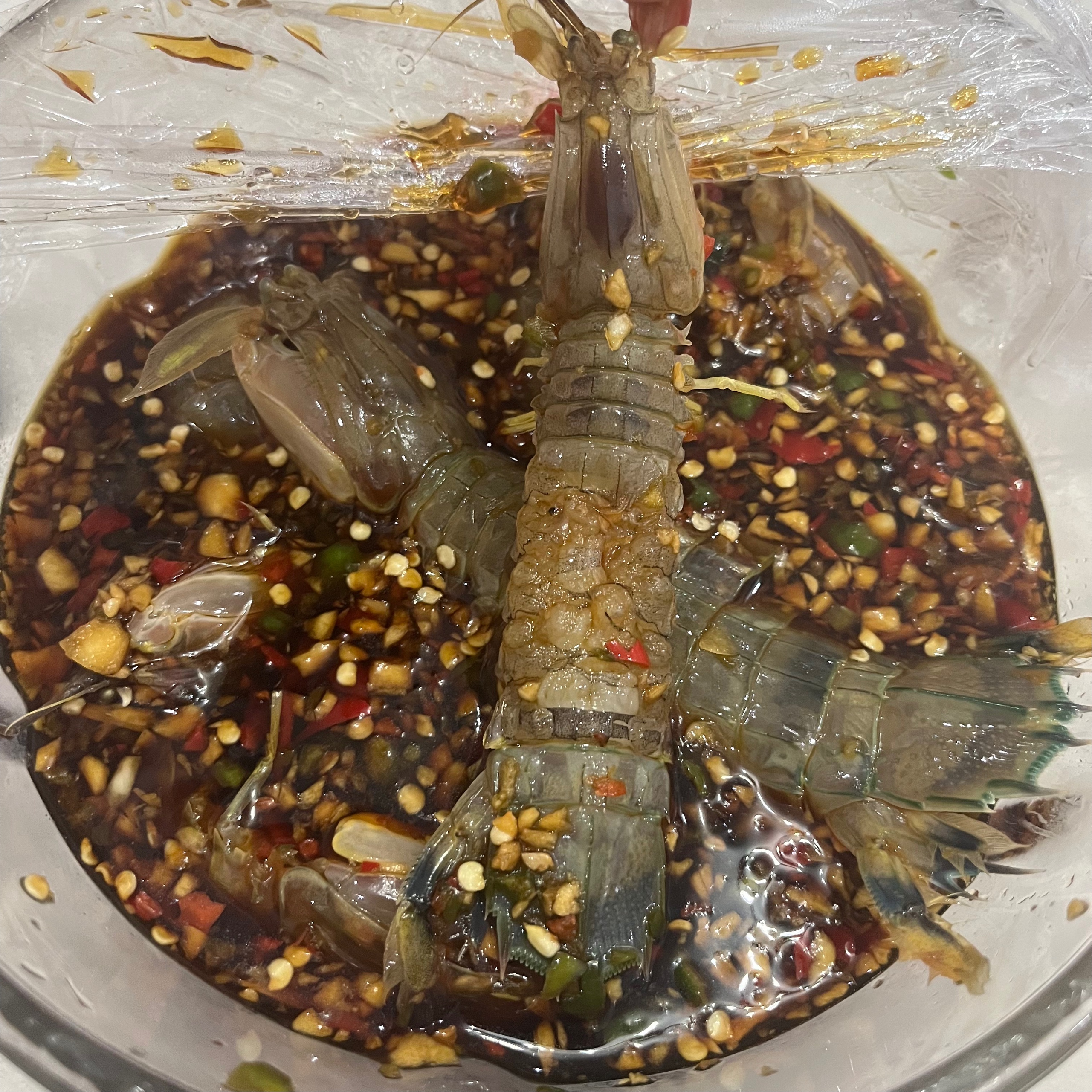 生呛虾，皮皮虾，三文鱼的做法