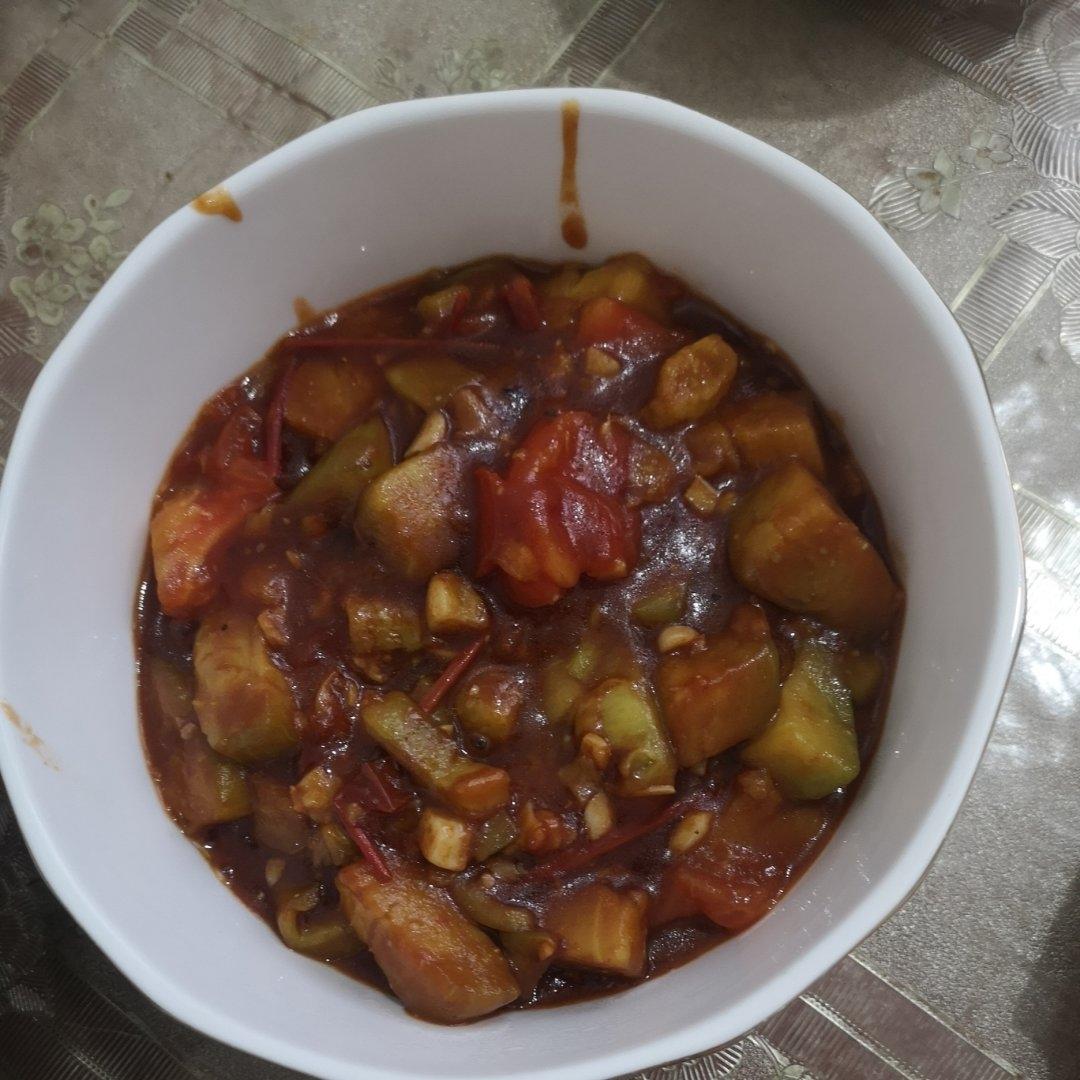 5分钟快手下饭菜#番茄炒茄子🍅番茄家族