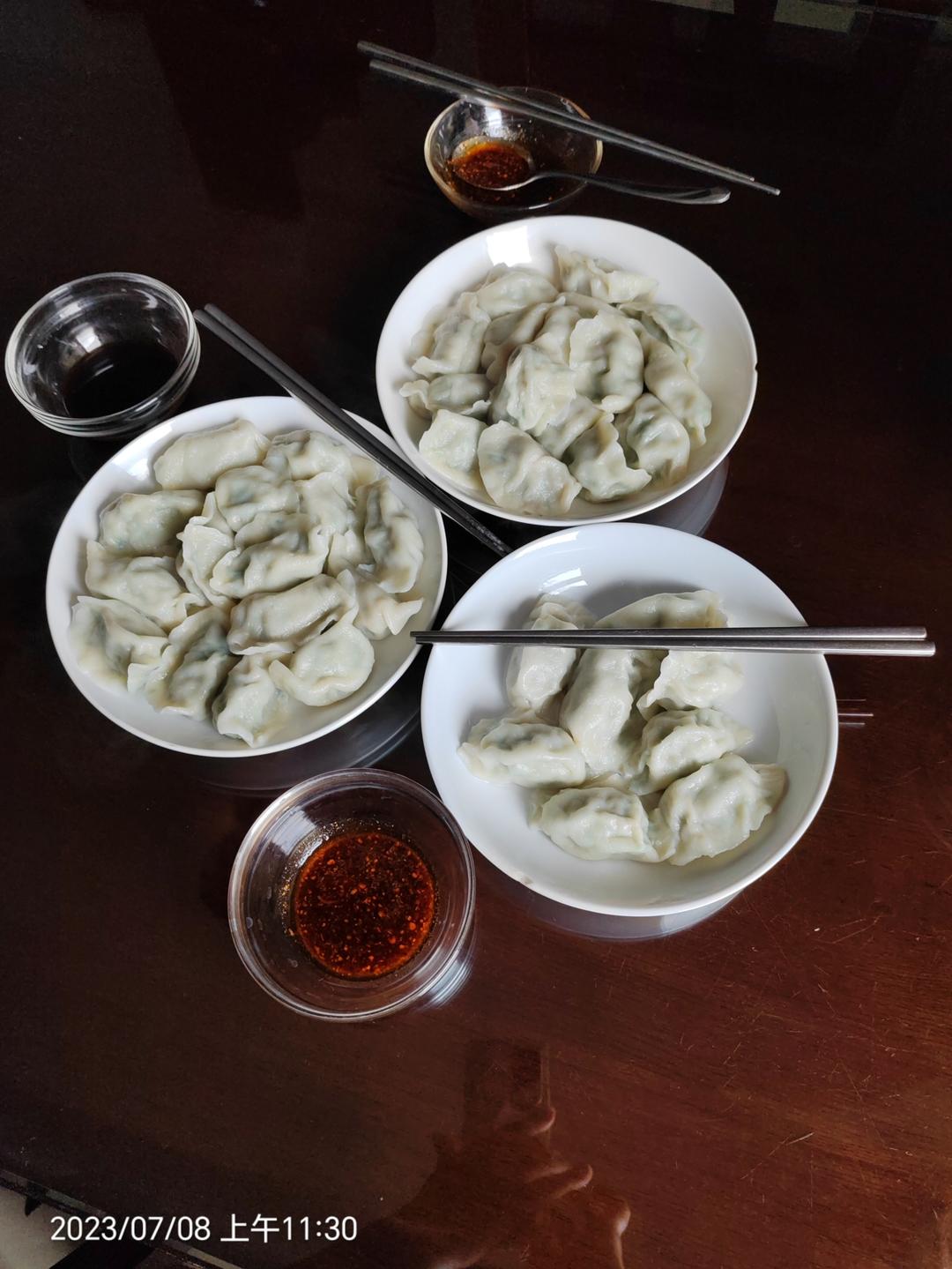 鲜肉韭菜饺子