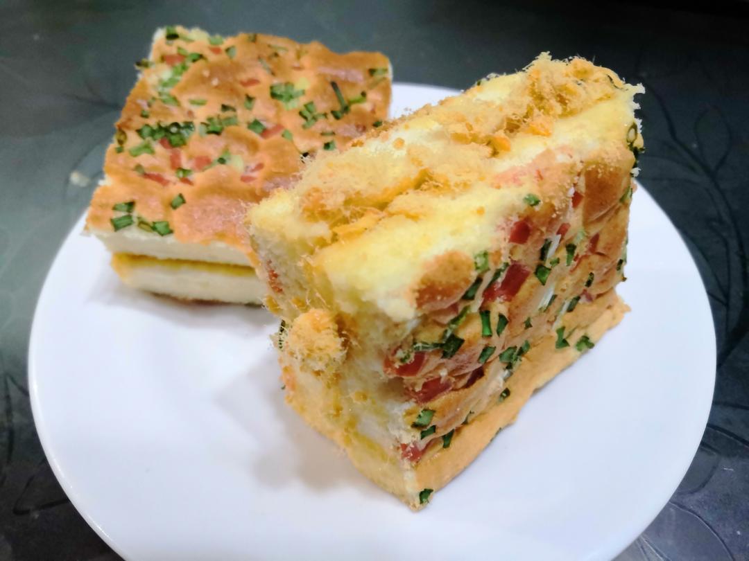 香葱火腿肠肉松蛋糕的做法
