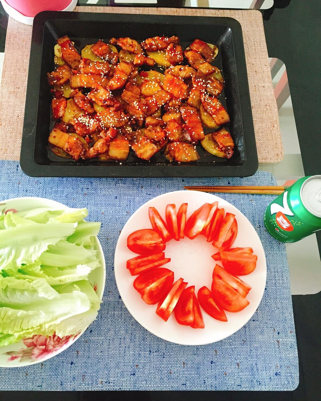 烤箱版土豆烤五花肉