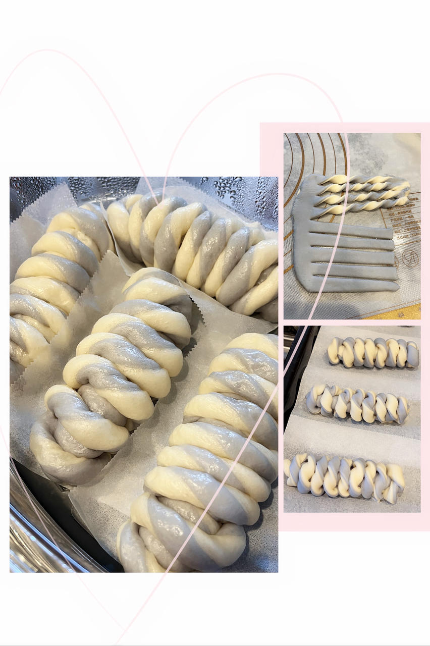 蝶豆花奶香小馒头---豌豆荚宝宝