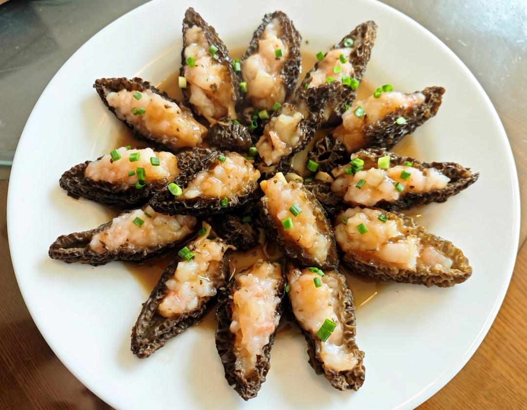 懒人快手养生菜【羊肚菌酿虾滑】