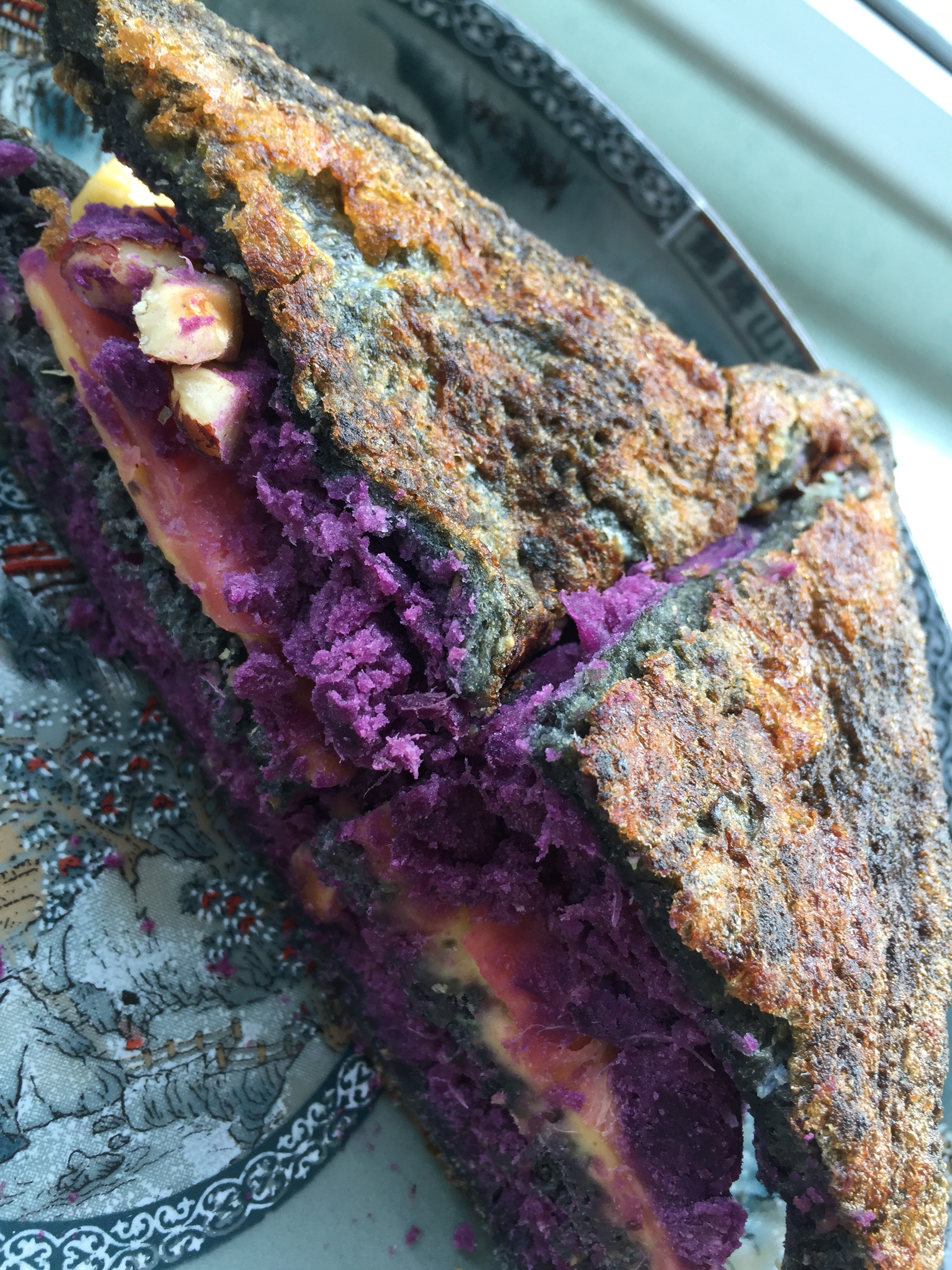 紫薯坚果三明治的做法